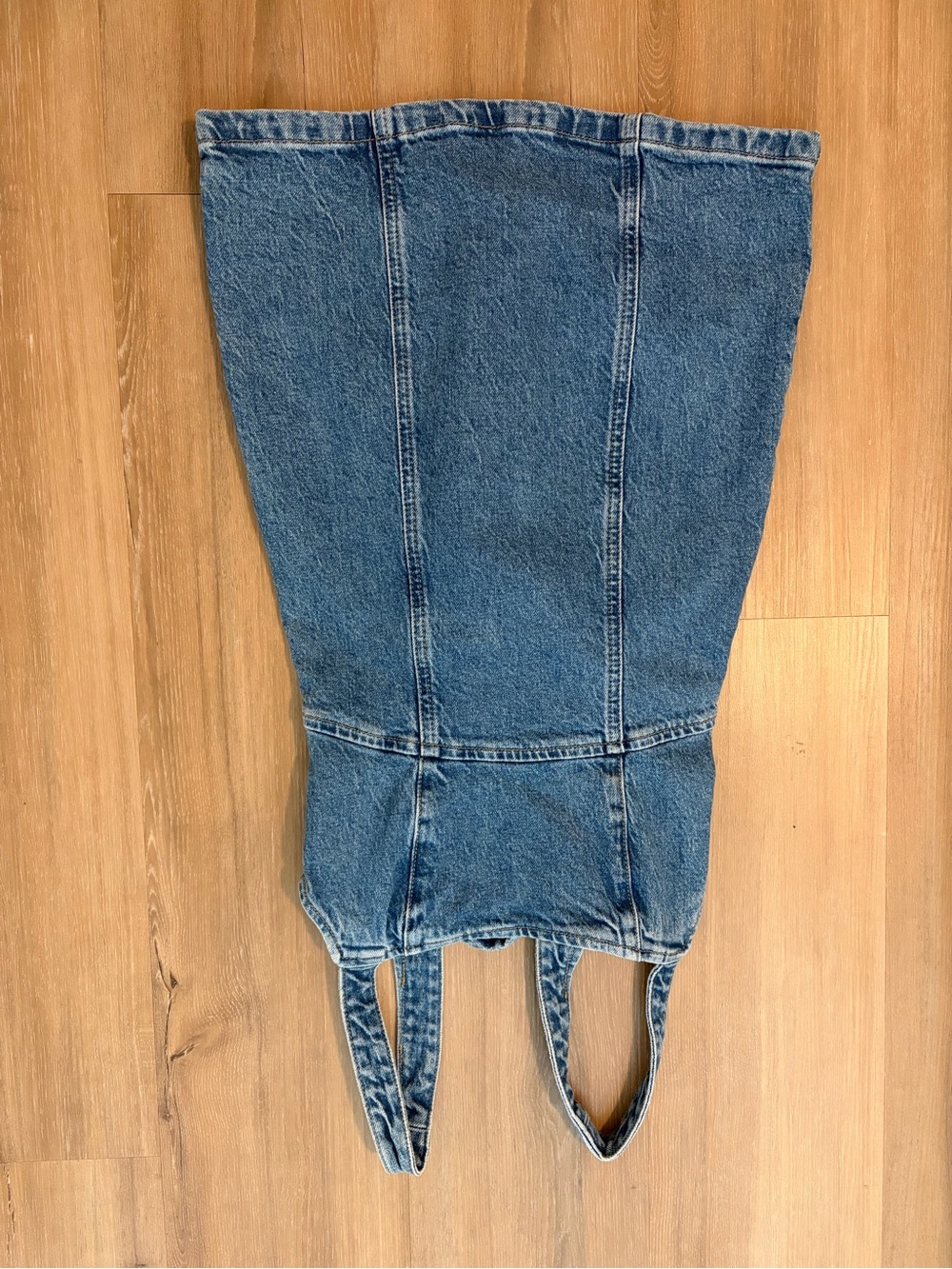 Zara Light Blue Denim Midi Dress